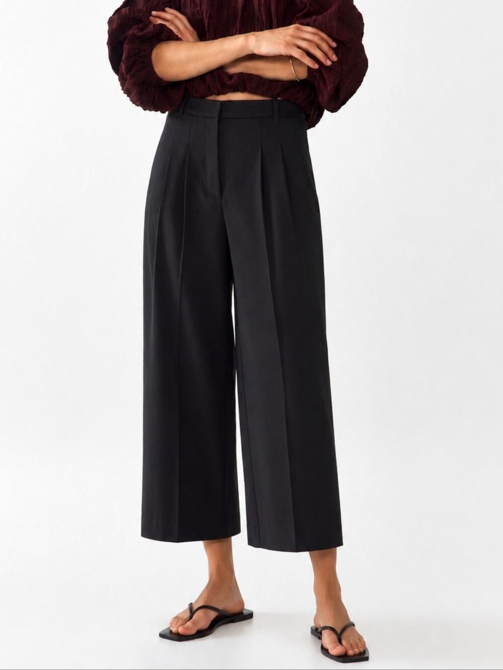 H&M Wide Leg Dress Pants | Size 0 (EU 32) | Black